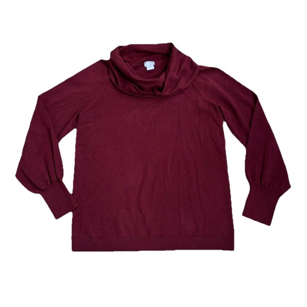 Chico's Size 1 Women M Sweater Cashmere Blend Cowl Neck Long Sleeve